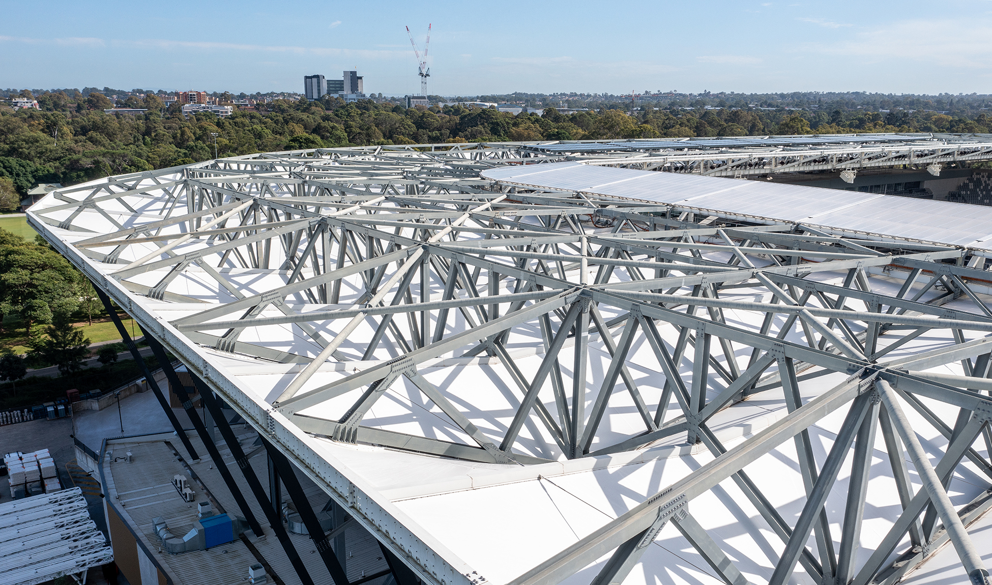 Western Sydney Stadium, Parramatta uses approximately 17,500 structural welded beams made from XLERPLATE® steel