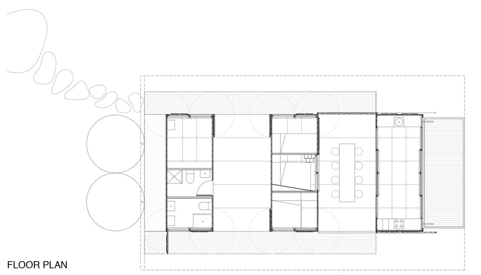 This bush retreat combines the brutal posturing of prosaic shipping containers with the refined elegance of a soaring lightweight roof made from COLORBOND® steel in LYSAGHT KLIP-LOK® 700 profile, in the colour Ironstone®