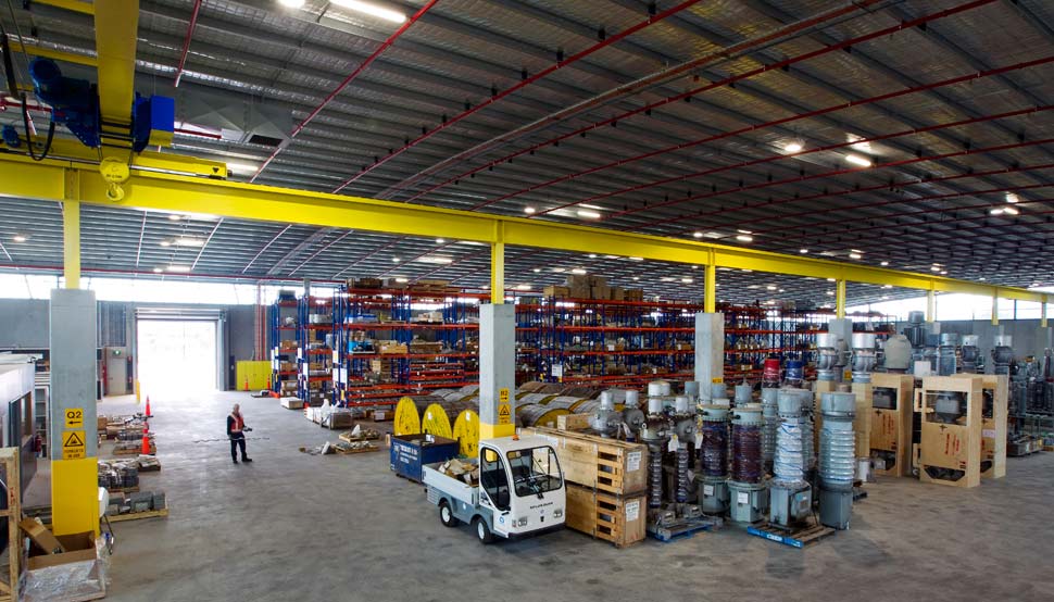 Transend Primary Store at Bridgewater near Hobart, roofing made from  Fielders HiKlip® 630 made from COLORBOND® steel in the colour Shale Grey™