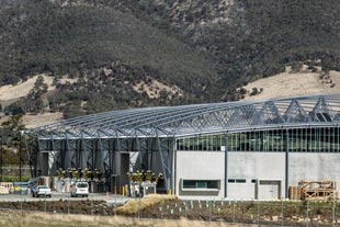 Transend Primary Store at Bridgewater near Hobart, roofing made from  Fielders HiKlip® 630 made from COLORBOND® steel in the colour Shale Grey™