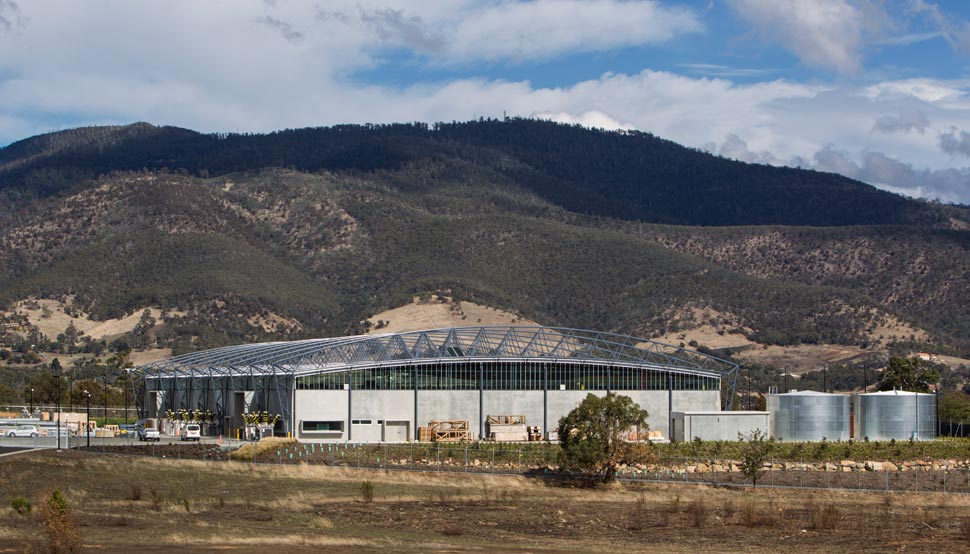 Transend Primary Store at Bridgewater near Hobart, roofing made from  Fielders HiKlip® 630 made from COLORBOND® steel in the colour Shale Grey™