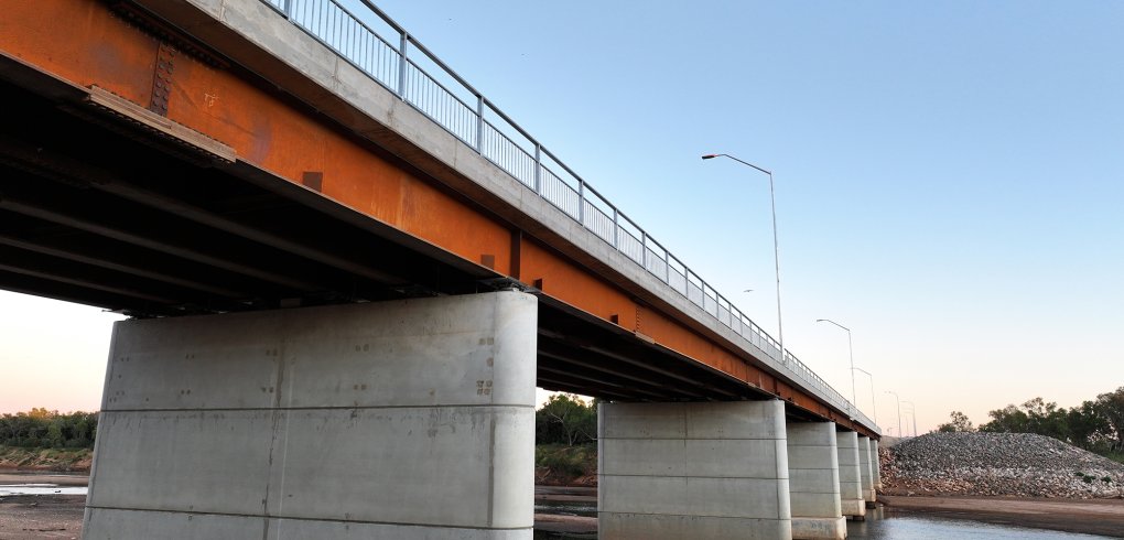 Fitzroy River Bridge Kimberley, Western Australia, featuring girders made from REDCOR® weathering steel