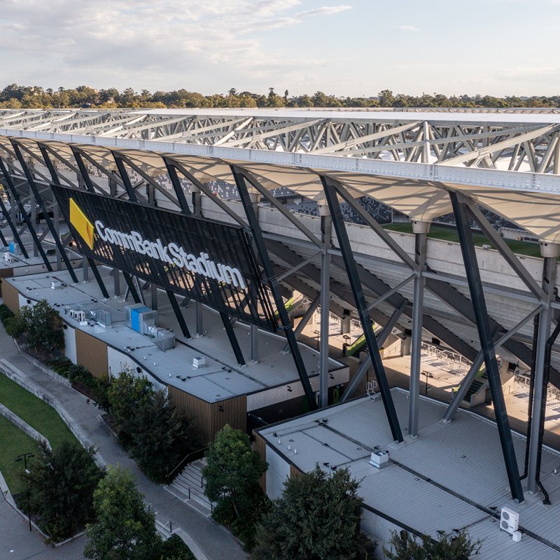 Western Sydney Stadium, Parramatta uses approximately 17,500 structural welded beams made from XLERPLATE® steel