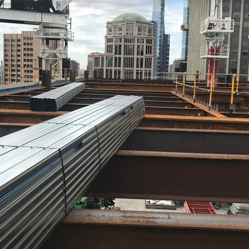 405 Bourke Street uses BlueScope welded beams and columns made from XLERPLATE® steel; XLERPLATE® steel plate; DECKFORM® steel decking