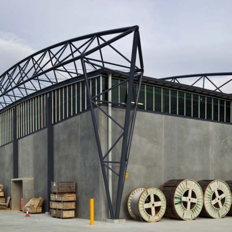 Transend Primary Store at Bridgewater near Hobart, roofing made from  Fielders HiKlip® 630 made from COLORBOND® steel in the colour Shale Grey™
