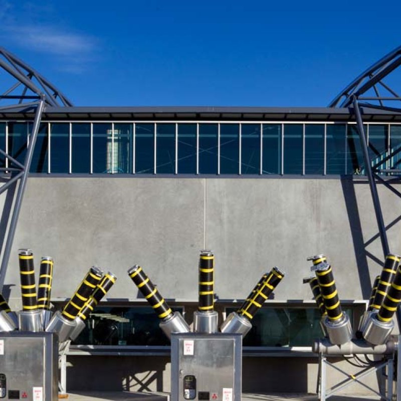 Transend Primary Store at Bridgewater near Hobart, roofing made from  Fielders HiKlip® 630 made from COLORBOND® steel in the colour Shale Grey™