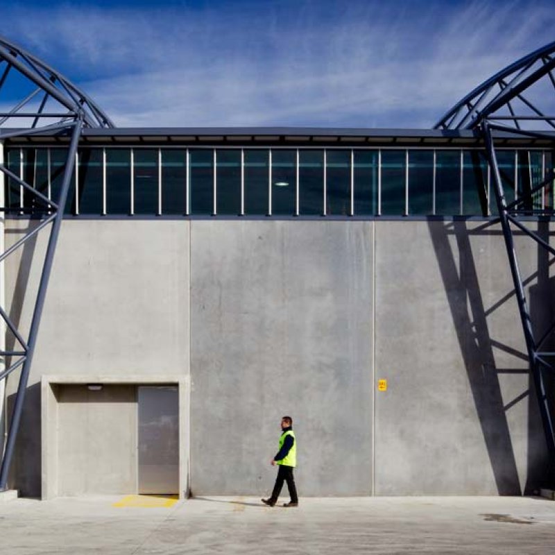 Transend Primary Store at Bridgewater near Hobart, roofing made from  Fielders HiKlip® 630 made from COLORBOND® steel in the colour Shale Grey™