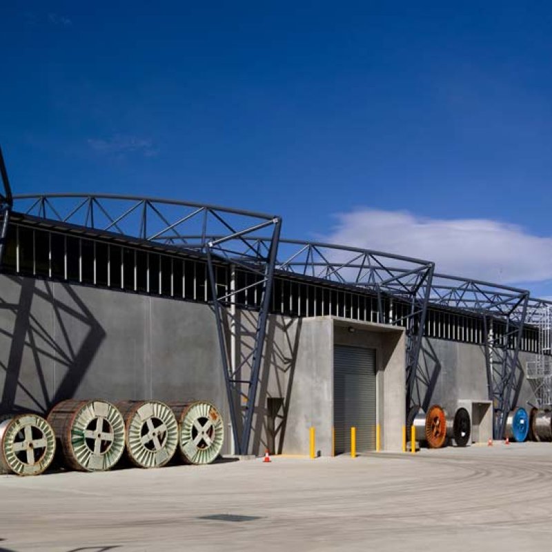 Transend Primary Store at Bridgewater near Hobart, roofing made from  Fielders HiKlip® 630 made from COLORBOND® steel in the colour Shale Grey™