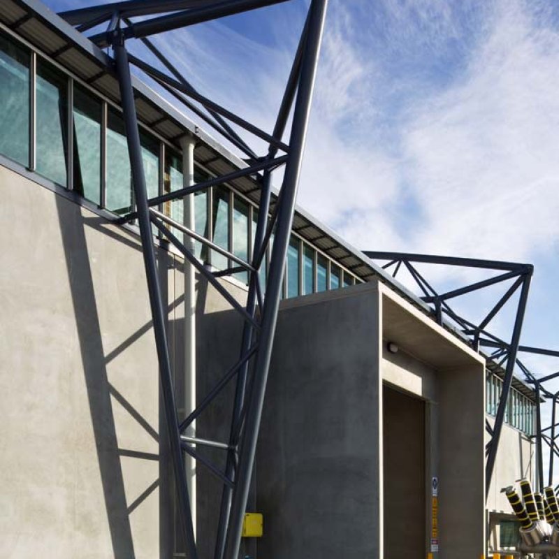 Transend Primary Store at Bridgewater near Hobart, roofing made from  Fielders HiKlip® 630 made from COLORBOND® steel in the colour Shale Grey™