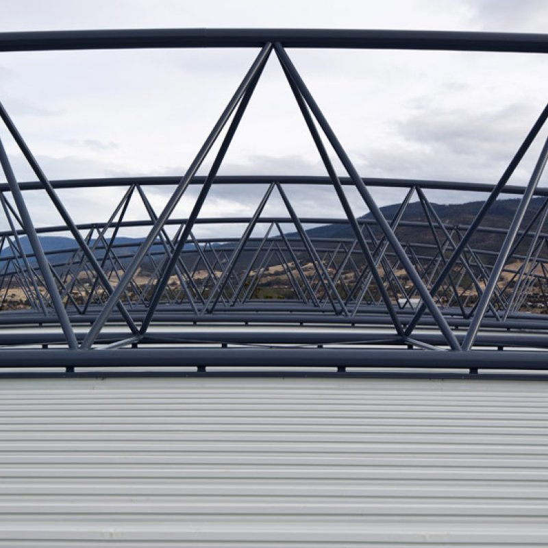 Transend Primary Store at Bridgewater near Hobart, roofing made from  Fielders HiKlip® 630 made from COLORBOND® steel in the colour Shale Grey™